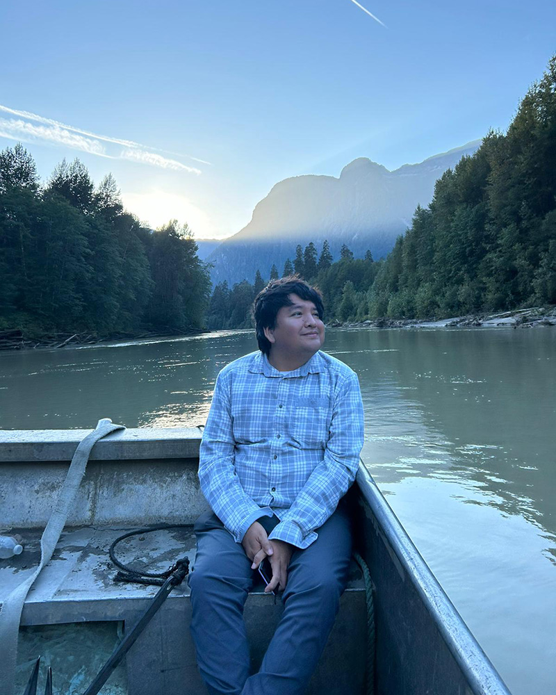 Mason Ducharme on a spur-of-the-moment fishing trip in Dzawada̱ʼenux̱w First Nation (DWN), Kingcome Inlet, BC.