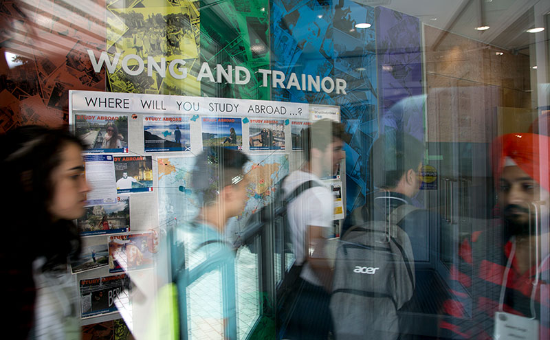 Students outside of the CIE office