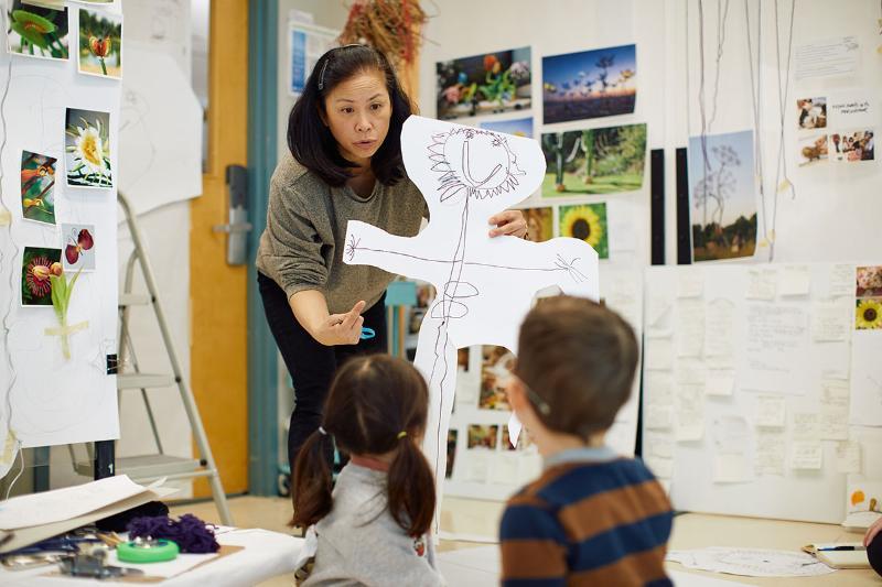 CapU ECCE student working with a child in the Children's Centre.